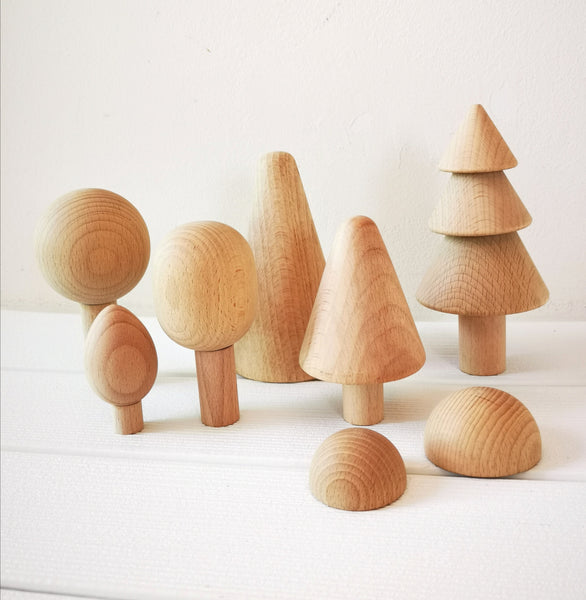Wooden Trees and Bushes Set