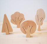 Wooden Trees Set of 4